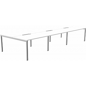 SmartLine 6 Person Back to Back Bench Office Desking - Office Desks