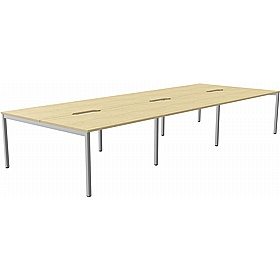 SmartLine 6 Person Back to Back Bench Office Desking - Office Desks