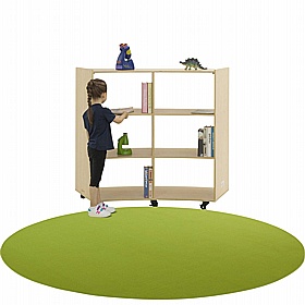 Bright Beginnings Mobile 3 Shelf Curved Bookcases - School Furniture