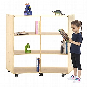 Bright Beginnings Mobile 3 Shelf Curved Bookcases - School Furniture