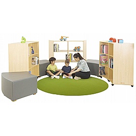 Bright Beginnings Curved Bookcase and Stool Bundle