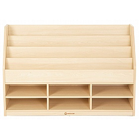 Bright Beginnings Single Sided Nursery and Library Bookcase and Tray Storage - School Furniture