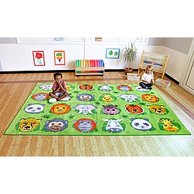 Zoo Conservation Rectangular Placement Carpet - School Furniture