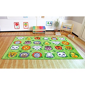 Zoo Conservation Rectangular Placement Carpet - School Furniture
