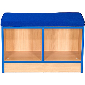 Folio Premium Library Book Storage Bench with Upholstered Seat - School Furniture