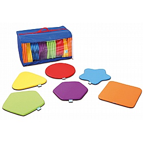 Rainbow Geometric Shaped Mats Set of 32 with Holdall - School Furniture