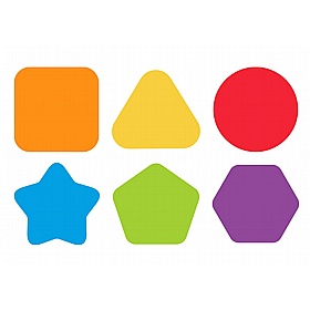 Rainbow Geometric Shaped Mats Set of 32 with Holdall - School Furniture