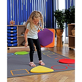 Rainbow Geometric Shaped Mats Set of 32 with Holdall - School Furniture