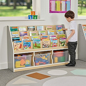 Modern Thrifty Nursery and Library Bookcase and Tray Storage - School Furniture