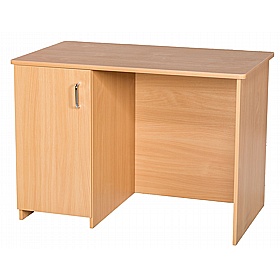 KubbyClass Single Pedestal Teachers Desk with Cupboard Storage - School Furniture