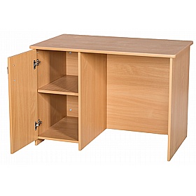 KubbyClass Single Pedestal Teachers Desk with Cupboard Storage - School Furniture
