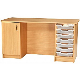 KubbyClass Double Pedestal Teachers Desk - School Furniture