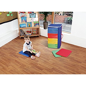 Rainbow Square Mats Set of 32 With Holdall - School Furniture