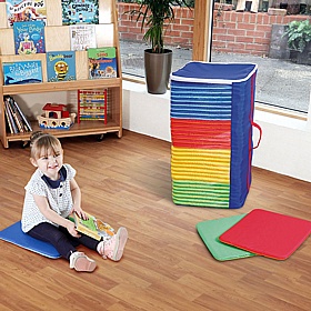 Rainbow Square Mats Set of 32 With Holdall