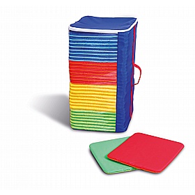 Rainbow Square Mats Set of 32 With Holdall - School Furniture