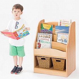 Zona Nursery and Library Bookcase and Double Storage Compartment - School Furniture
