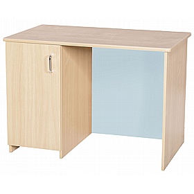 KubbyClass Single Pedestal Teachers Desk with Cupboard Storage