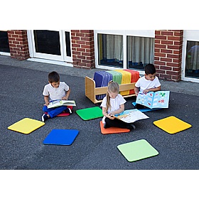 Rainbow Square Mats & Tuf 2 Trolley - School Furniture