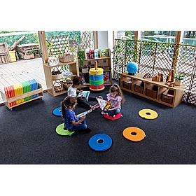 Rainbow Circular Mats & Donut Trolley - School Furniture