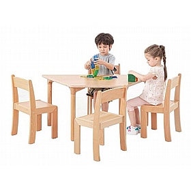 Zona Beechwood Trapezoid Nursery and Pre School Tables - School Furniture