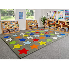 Sitting Stars Rectangular Placement Carpet - School Furniture