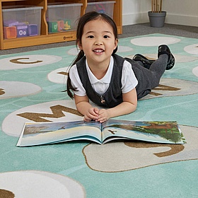 Alphabet Stones Rectangular Placement Carpet - School Furniture