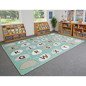 Alphabet Stones Rectangular Placement Carpet - School Furniture