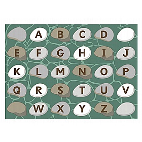 Alphabet Stones Rectangular Placement Carpet - School Furniture