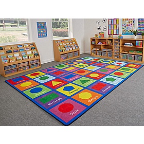 Large Shapes Rectangular Placement Carpet - School Furniture