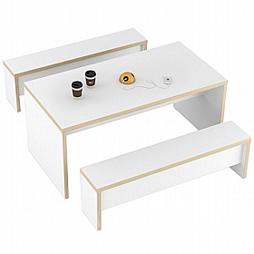 Respite Panel End Rectangular Breakout and Meeting Tables - Breakout & Canteen