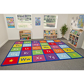 Large Alphabet Rectangular Placement Carpet - School Furniture