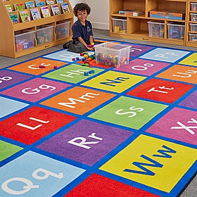 Large Alphabet Rectangular Placement Carpet - School Furniture