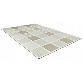 Large Neutral Squares Rectangular Placement Carpet - School Furniture
