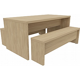 Respite Panel End Dining Table and Bench Set