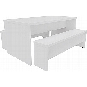 Respite Panel End Dining Table and Bench Set - Breakout & Canteen
