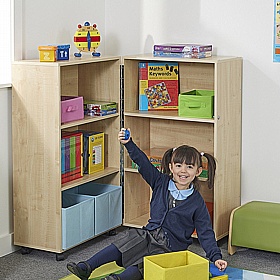 Maple Foldaway Mobile Bookcase - School Furniture