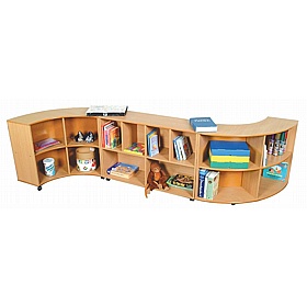 Beech Nursery and Library Concave Bookcase - School Furniture