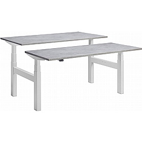 Duo Dual Motor Height Adjustable 2 Person Rectangular Back to Back Desks - Office Desks