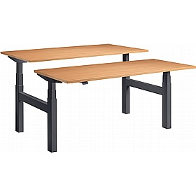 Duo Dual Motor Height Adjustable 2 Person Rectangular Back to Back Desks - Office Desks