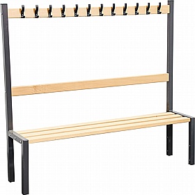 Veste Premium Single Sided Changing and Cloakroom Bench Seats with Hooks - School Furniture