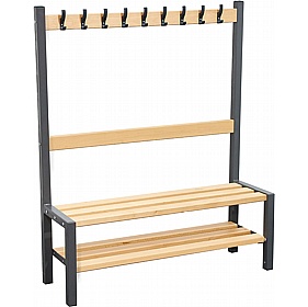Veste Premium Single Sided Changing and Cloakroom Bench Seats with Hooks and Shoe Rack