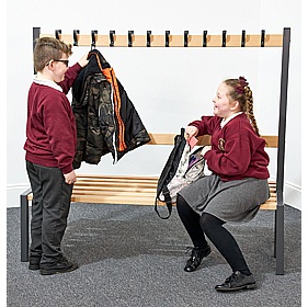 Veste Premium Double Sided Changing and Cloakroom Bench Seats with Hooks - School Furniture