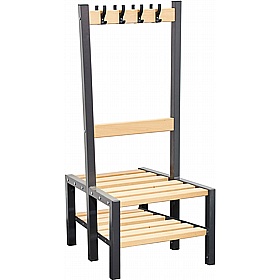 Veste Premium Double Sided Changing and Cloakroom Bench Seats with Hooks and Shoe Rack - School Furniture