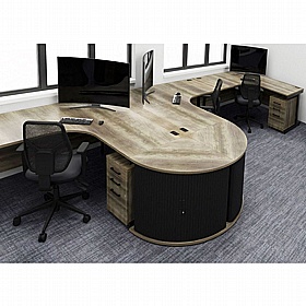 Unified Desk High Radial Tambour Cupboard - Office Storage