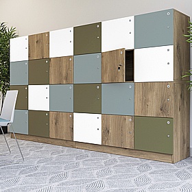 Unified Duo 12 Person Wooden Office Lockers