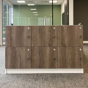 Unified Duo 6 Person Wooden Office Lockers - Office Storage