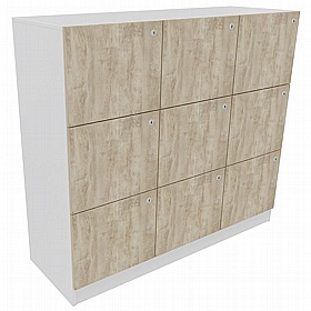 Unified Duo 9 Person Wooden Office Lockers