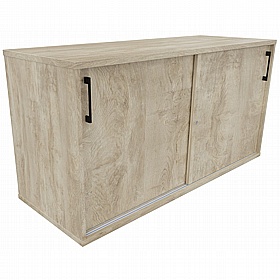Unified Duo Desk High Sliding Door Credenza Storage Unit - Office Storage