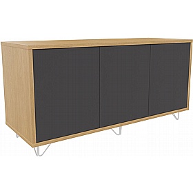 Boss Design Contract 3 Door Desk High Credenza with Wire Feet