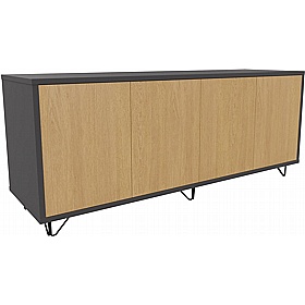 Boss Design Contract 4 Door Desk High Credenza with Wire Feet - Office Storage